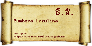 Bumbera Urzulina névjegykártya